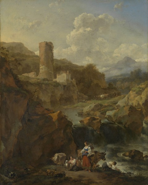 Italian Landscape, Nicolaes Pietersz. Berchem, 1656