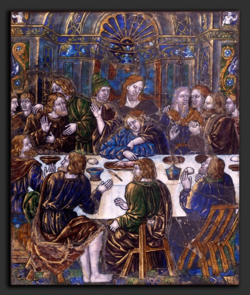 Jean Penicaud I, Plaque with the Last Supper, French, c. 1480 - after 1541, c. 1530, enamel painted