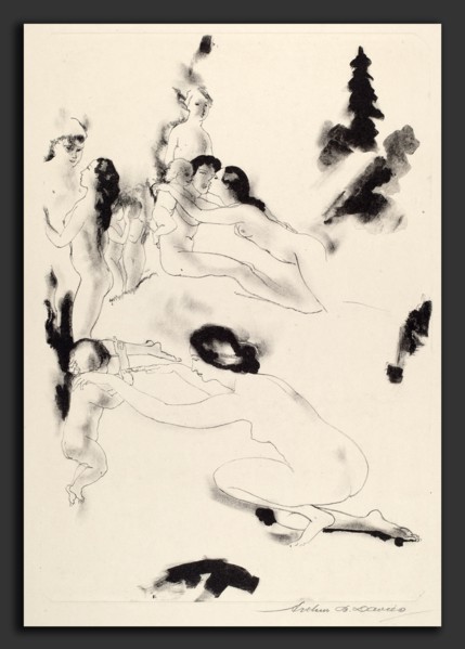 Arthur B. Davies, Orchard of Bounties, American, 1862 - 1928, 1919-1920, lithograph with lithotint
