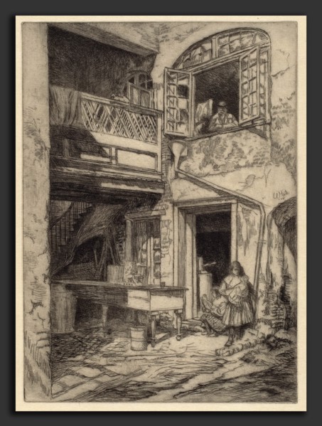 Charles Henry White, An Old Courtyard (New Orleans), American, born Canada, 1878 - 1918, 1906,