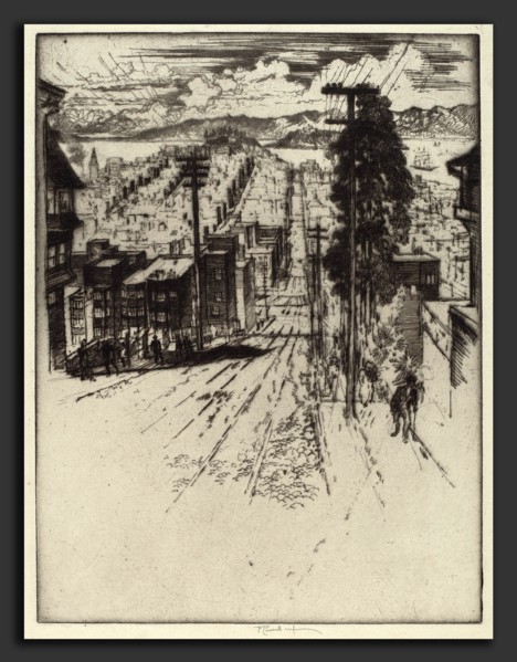 Joseph Pennell, Down and Up the Hills to the Bay, San Francisco, American, 1857 - 1926, 1912,