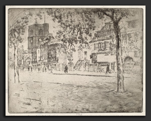 Joseph Pennell, House Where Whistler Died, American, 1857 - 1926, 1904, etching