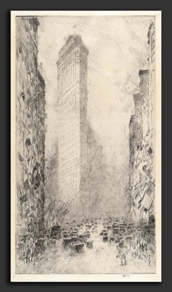 Childe Hassam, Washington's Birthday, Fifth Avenue & 23rd Street, American, 1859 - 1935, 1916,