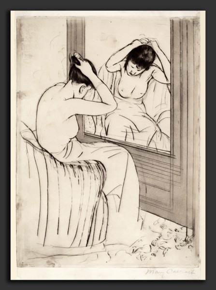 Mary Cassatt, The Coiffure, American, 1844 - 1926, c. 1891, drypoint