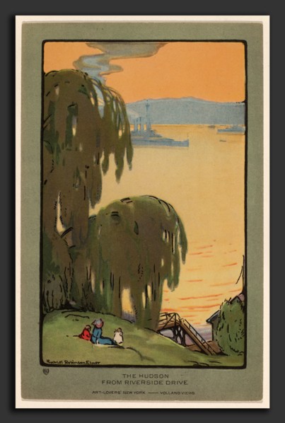 Rachael Robinson Elmer, The Hudson from Riverside Drive, American, 1878 - 1919, 1914, halftone