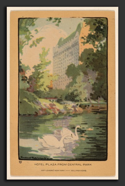 Rachael Robinson Elmer, Hotel Plaza from Central Park, American, 1878 - 1919, 1914, halftone offset