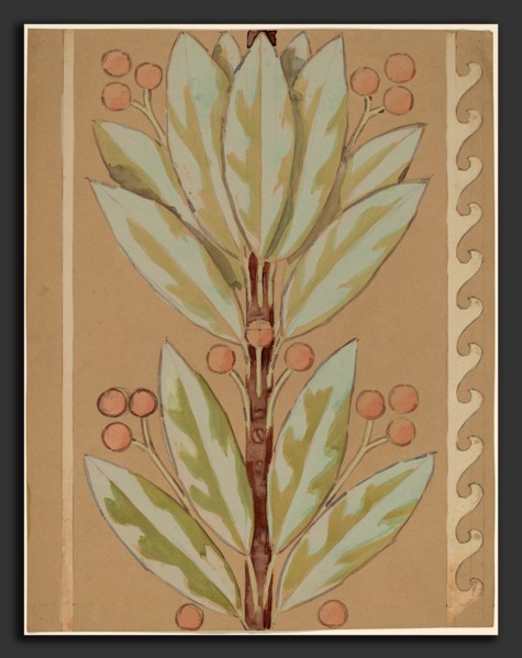 Charles Sprague Pearce, Study for a Border Design, American, 1851 - 1914, 1890-1897, gouache and
