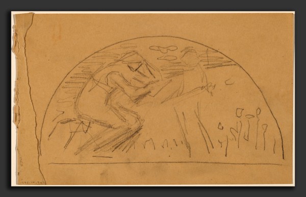 Charles Sprague Pearce, Study for a Lunette [recto], American, 1851 - 1914, 1890-1897, graphite on