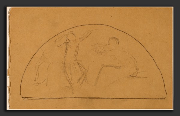 Charles Sprague Pearce, Study for a Lunette, American, 1851 - 1914, 1890-1897, graphite on tan wove