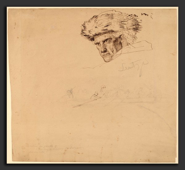 Emanuel Gottlieb Leutze, Studies for "Washington Crossing the Delaware" [recto], American, 1816 -
