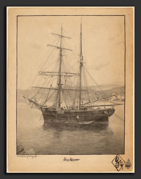 John William Casilear, San Remo, American, 1811 - 1893, 1888, graphite and pen and black ink