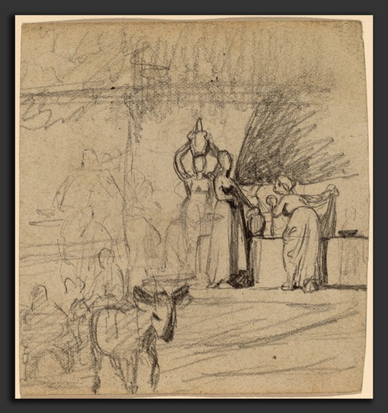 Elihu Vedder, Son and Donkey, American, 1836 - 1923, c. 1859, graphite on wove paper