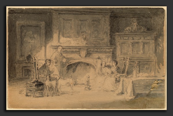 Robert Walter Weir, Study for "The Bailey Family", American, 1803 - 1889, watercolor over graphite