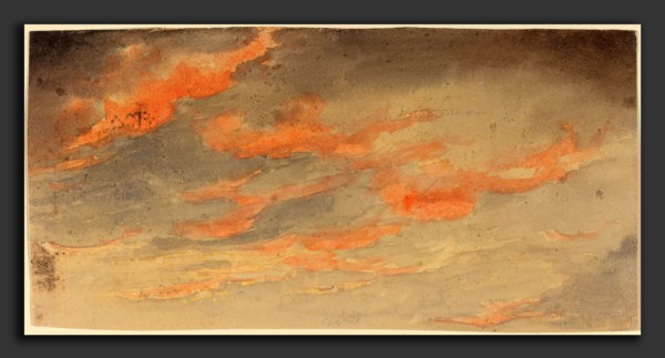 James Hamilton Shegogue, Clouds at Sunset, American, 1806 - 1872, watercolor over graphite