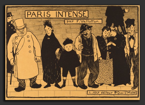 Félix Vallotton, Frontispiece from "Paris Intense", Swiss, 1865 - 1925, 1894, lithograph on yellow