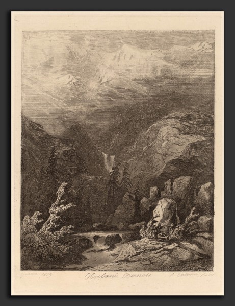 Alexandre Calame, Heiland Bernois, Swiss, 1810 - 1864, 1838, etching on chine collé