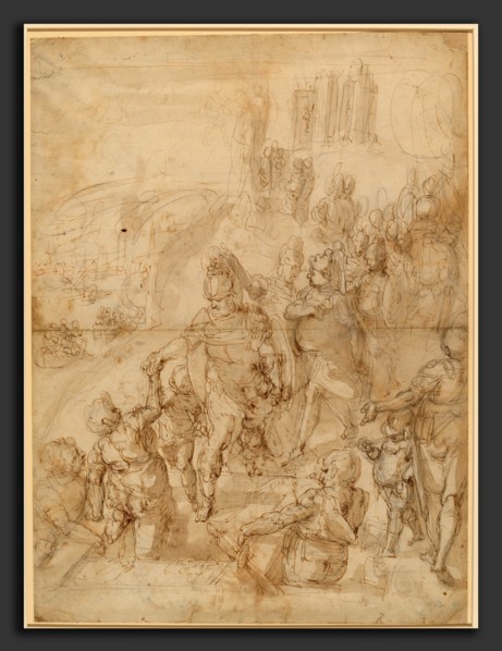 Giulio Benso, Scene from Classical History (Aeneas Descending into the Underworld?), Italian, c.