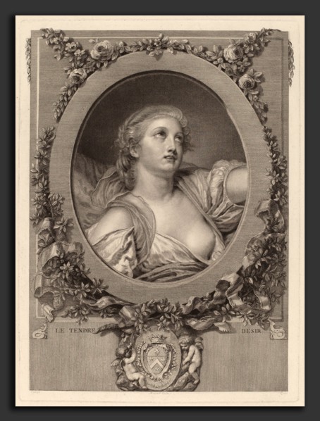 Manuel Salvador Carmona after Jean-Baptiste Greuze, Le tendre desir, Spanish, 1734 - 1820, etching