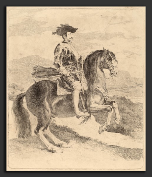 Francisco de Goya after Diego VelÃ¡zquez, Felipe IV, Spanish, 1746 - 1828, 1778, etching retouched