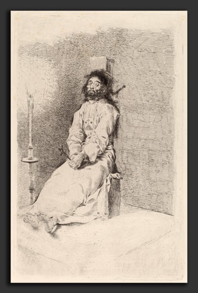 Francisco de Goya, The Garroted Man, Spanish, 1746 - 1828, in or before 1780, etching and (burin?)