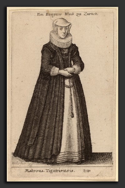 Wenceslaus Hollar (Bohemian, 1607 - 1677), Matrona Tiguriensis, 1649, etching