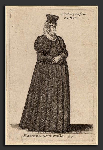 Wenceslaus Hollar (Bohemian, 1607 - 1677), Matrona Bernensis, etching