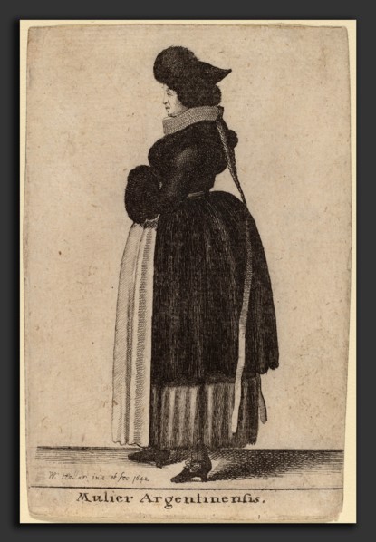 Wenceslaus Hollar (Bohemian, 1607 - 1677), Mulier Argentinensis, 1642, etching