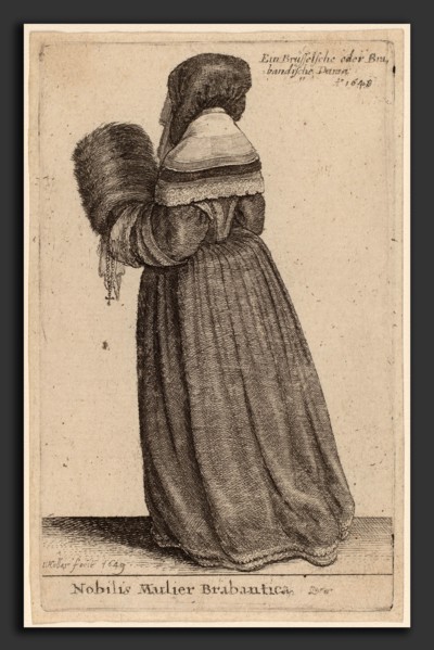 Wenceslaus Hollar (Bohemian, 1607 - 1677), Nobilis Mulier Brabantica, 1649, etching