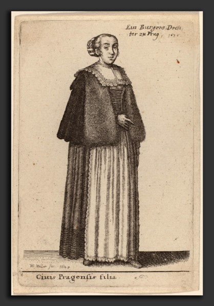 Wenceslaus Hollar (Bohemian, 1607 - 1677), Ciuis Pragensis Filia, 1643, etching