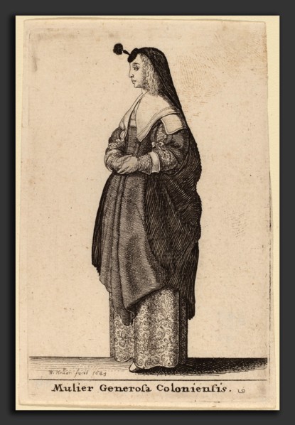 Wenceslaus Hollar (Bohemian, 1607 - 1677), Mulier Generosa Coloniensis, 1643, etching