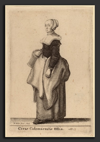 Wenceslaus Hollar (Bohemian, 1607 - 1677), Civis Coloniensis Filia, 1643, etching