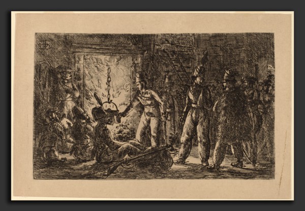 Gerhardus Emaus de Micault (Dutch, 1789 - 1863), Cossacks before a Fireplace (Les cosaques devant