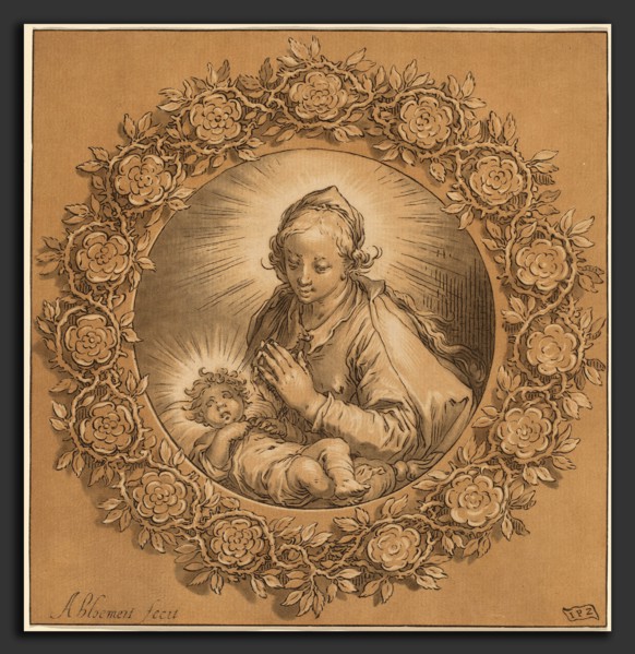 Cornelis Ploos van Amstel after Abraham Bloemaert (Dutch, 1726 - 1798), Madonna and Child, 1769,