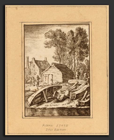 Cornelis Ploos van Amstel after Herman Saftleven (Dutch, 1726 - 1798), Shipyard, 1761, transfer