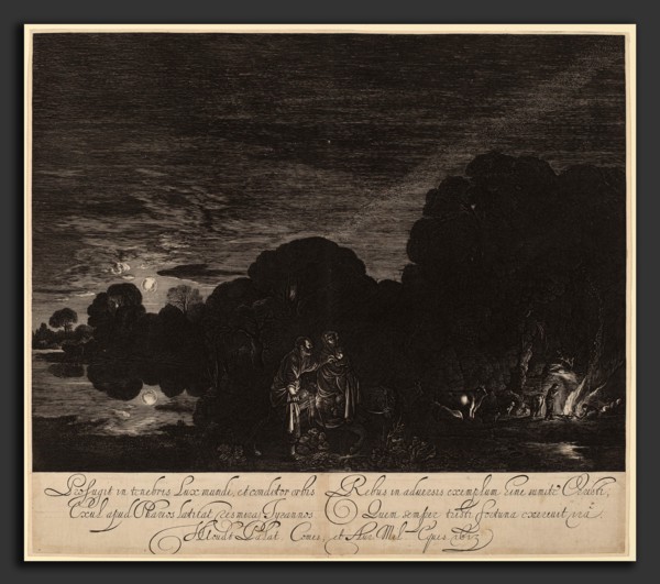 Hendrik Goudt after Adam Elsheimer (Dutch, 1585 - 1648), The Flight into Egypt, 1613-0000,