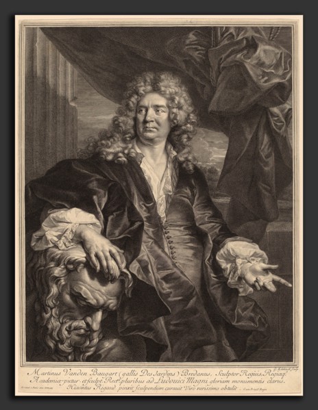 Gerard Edelinck after Hyacinthe Rigaud (Flemish, 1640 - 1707), Martin Desjardins, engraving on laid