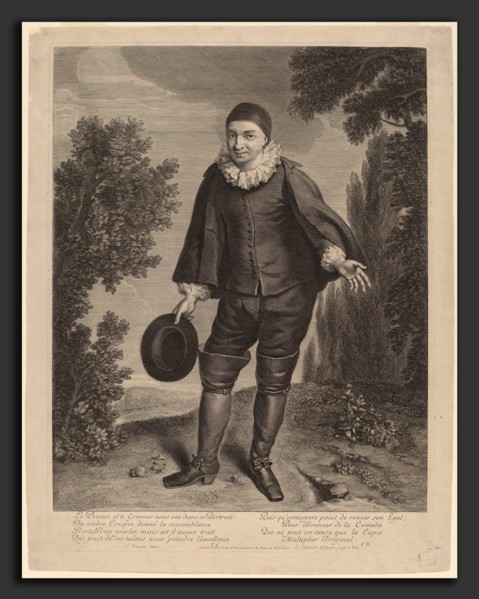 Gerard Edelinck after Theodor Netscher (Flemish, 1640 - 1707), Raimond Poisson as Crispin,