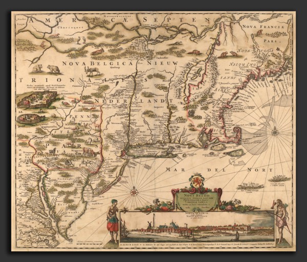 Justus Danckerts (Dutch, 1635 - 1701), Americae Septentrionalio, engraving