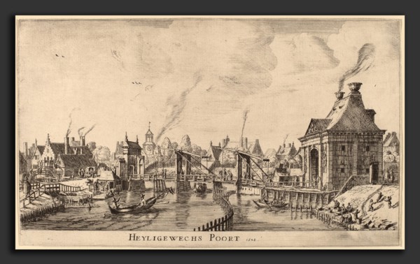 Reinier Zeeman (Dutch, 1624 - 1664), Heyligeweg Gate (Heyligewechs Poort), 1638, etching