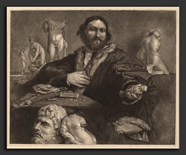 Cornelis Visscher after Lorenzo Lotto (Dutch, 1629 - 1662), Andrea Odoni, c. 1660, engraving on