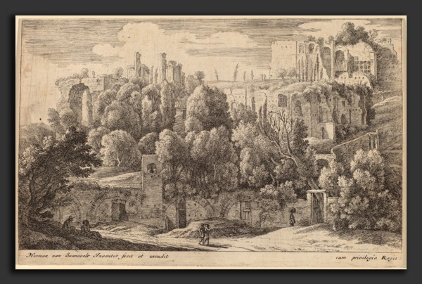 Herman van Swanevelt (Dutch, c. 1600 - 1655), Antique Ruins of an Amphitheatre, etching