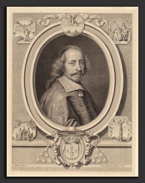 Peter Ludwig van Schuppen after Pierre Mignard I (Flemish, 1627 - 1702), Cardinal Jules Mazarin,