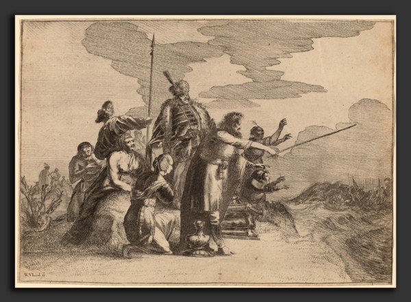 Willem van Lande (Dutch, c. 1610 - after 1650), Pharoah Perishing in the Red Sea, etching on laid