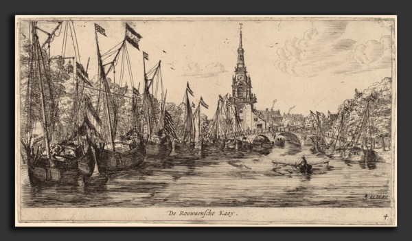 Reinier Zeeman (Dutch, 1624 - 1664), Roowaensche Quay (De Roowaensche Kaey), etching
