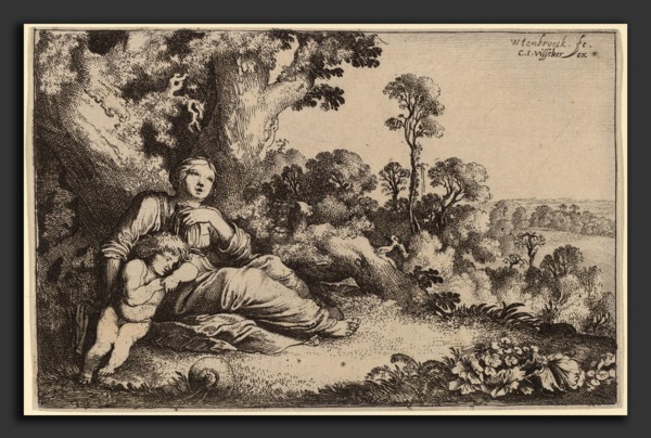 Moyses van Uyttenbroeck (Dutch, c. 1590 - 1648), Hagar in the Desert, etching on laid paper