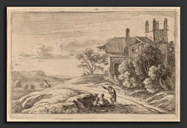 Herman van Swanevelt (Dutch, c. 1600 - 1655), Building with a Square Tower, etching