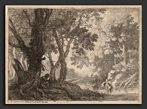 Herman van Swanevelt (Dutch, c. 1600 - 1655), Salmacis and Hermaphroditus, etching