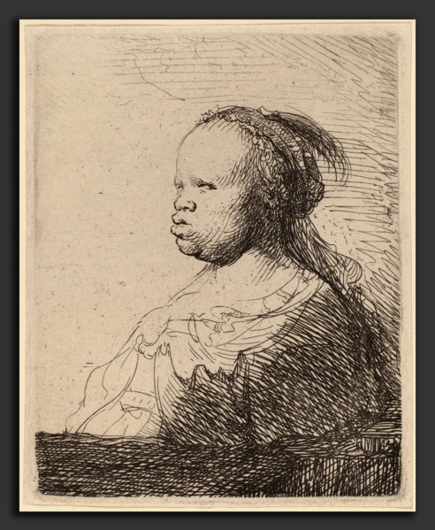 Rembrandt van Rijn (Dutch, 1606 - 1669), The White Negress, c. 1630, etching