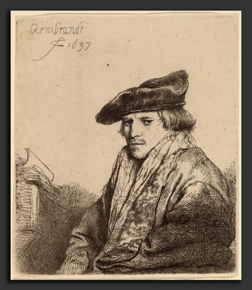 Rembrandt van Rijn (Dutch, 1606 - 1669), Young Man in a Velvet Cap (Ferdinand Bol?), 1637, etching