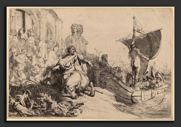 Rembrandt van Rijn (Dutch, 1606 - 1669), The Ship of Fortune, 1633, etching